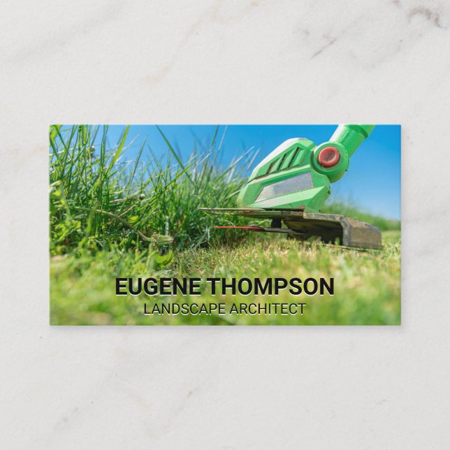 Cutting Grass Weed Wacker Business Card (Front)