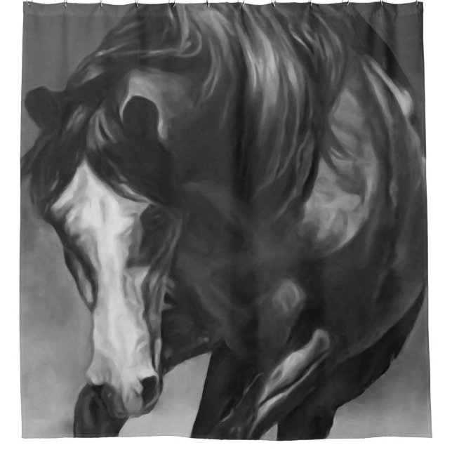 Cutting Horse Shower Curtain (Front)