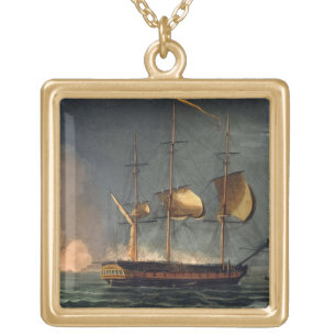 Cutting out of the Hermione from the Harbour of Po Gold Plated Necklace