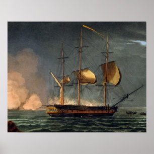 Cutting out of the Hermione from the Harbour of Po Poster
