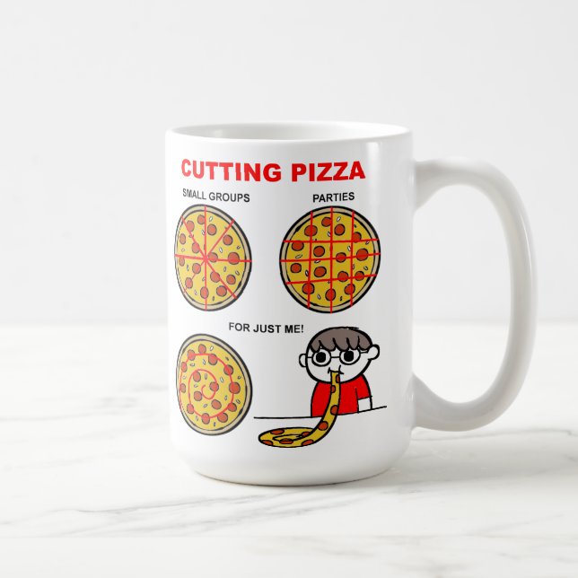 Cutting Pizza Funny Mug (Right)