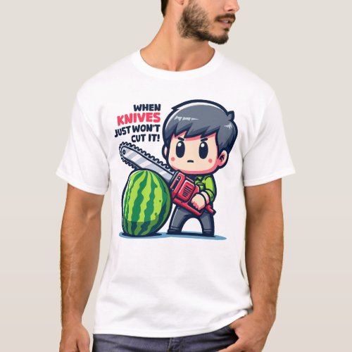 Cutting Watermelon _ Melon Chainsaw T_Shirt