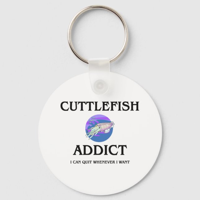 Cuttlefish Addict Keychain (Front)