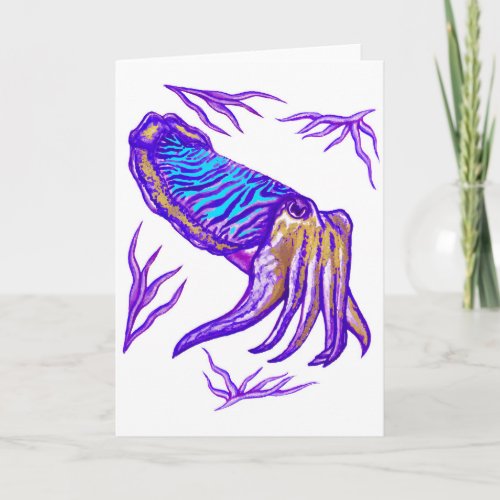 Cuttlefish Artwork Blank Greeting Card