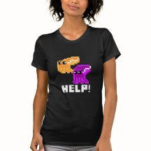 Cuttlefish Danger 'Help!' Pixel Art Womens T-shirt