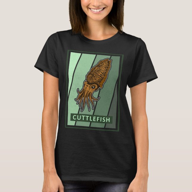 Cuttlefish marine biologist underwater seabed biol T-Shirt (Front)