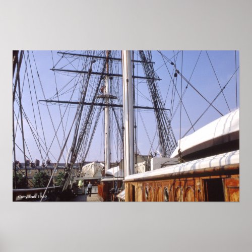 Cutty Sark British Clipper Ship Nautical Boat Poster