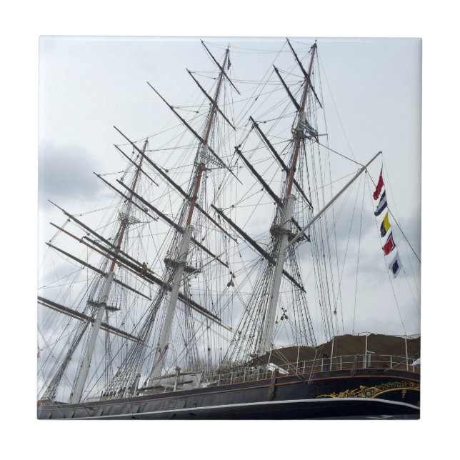 Cutty Sark Clipper ship Ceramic Tile (Front)