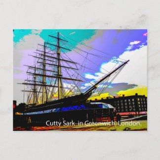 Cutty Sark in Greenwich,London. Postcard
