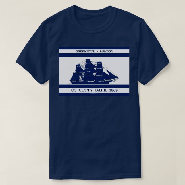 Cutty Sark on blue white 3 T-Shirt (Design Front)