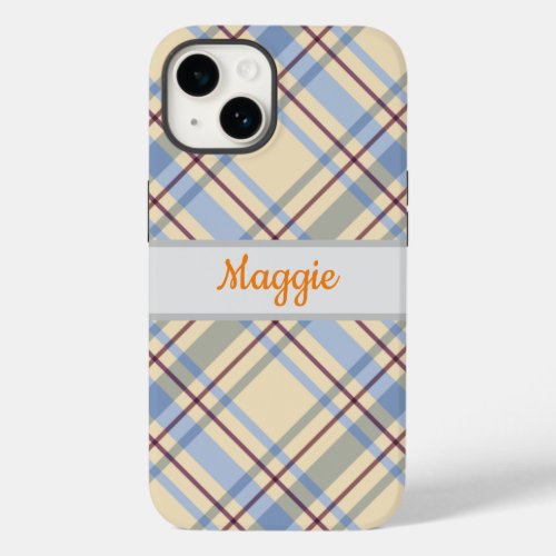 Cuty monogrammed tartan plaid fashion pattern Case_Mate iPhone 14 case