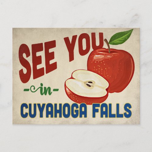 Cuyahoga Falls Ohio Apple _ Vintage Travel Postcard