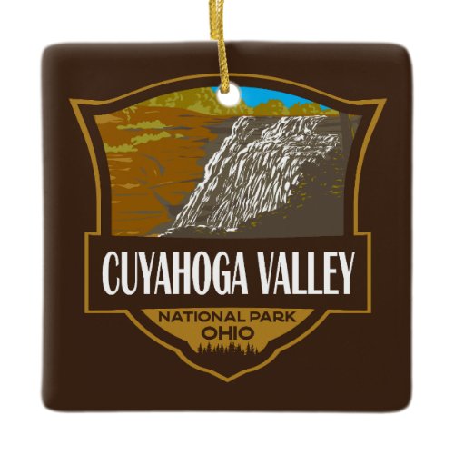 Cuyahoga Valley National Park Illustration Travel Ceramic Ornament