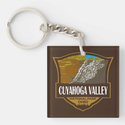 Cuyahoga Valley National Park Illustration Travel Keychain