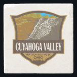 Cuyahoga Valley National Park Illustration Travel Stone Coaster<br><div class="desc">Cuyahoga Valley vector artwork design. The park lies along the Cuyahoga River between the Ohio cities of Cleveland and Akron.</div>