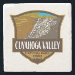 Cuyahoga Valley National Park Illustration Travel Stone Coaster<br><div class="desc">Cuyahoga Valley vector artwork design. The park lies along the Cuyahoga River between the Ohio cities of Cleveland and Akron.</div>