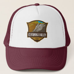 Cuyahoga Valley National Park Illustration Travel Trucker Hat