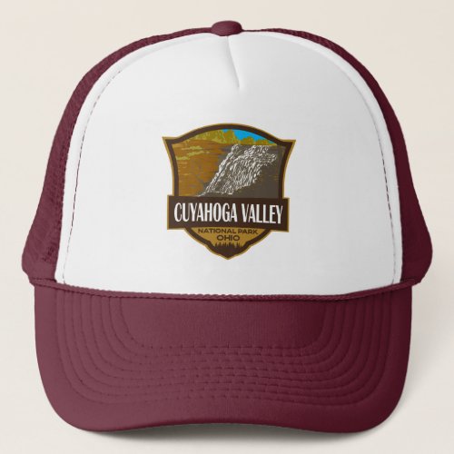 Cuyahoga Valley National Park Illustration Travel Trucker Hat