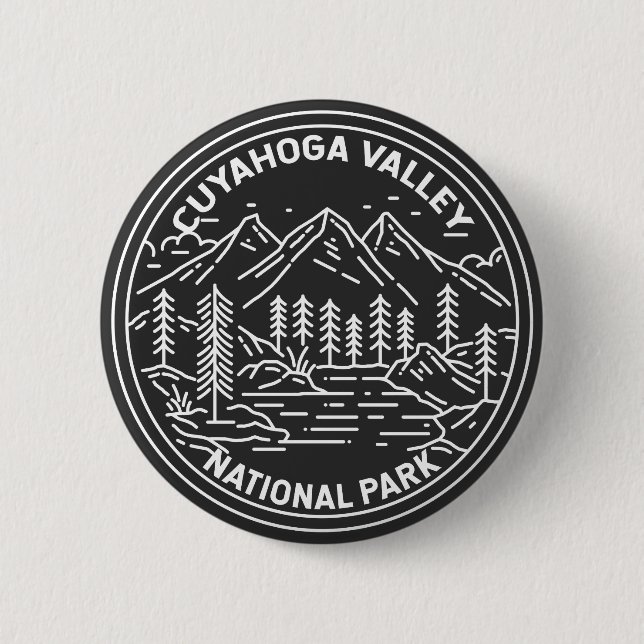 Cuyahoga Valley National Park Ohio Monoline  Button (Front)