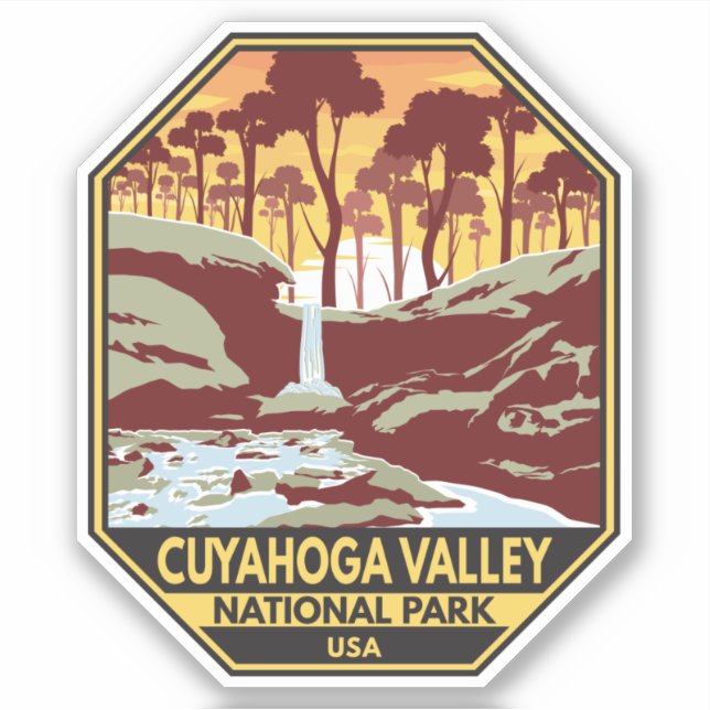 Cuyahoga Valley National Park Ohio Vintage Emblem Sticker (Front)