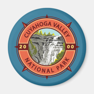 Cuyahoga Valley National Park Retro Compass Emblem Magnet