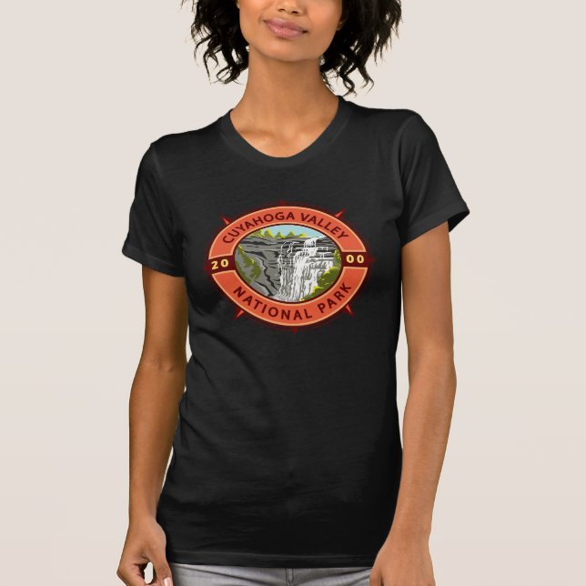 Cuyahoga Valley National Park Retro Compass Emblem T-Shirt (Front)