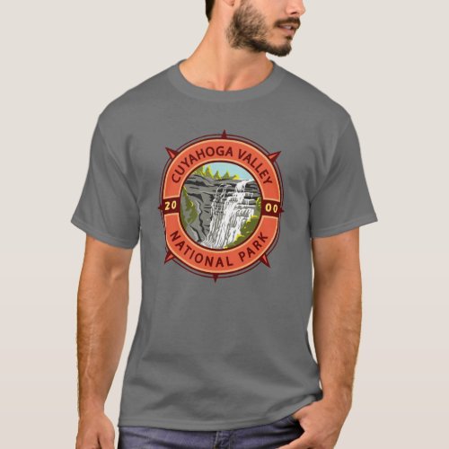 Cuyahoga Valley National Park Retro Compass Emblem T_Shirt