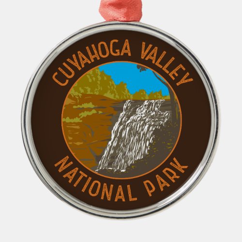 Cuyahoga Valley National Park Retro Distressed Metal Ornament