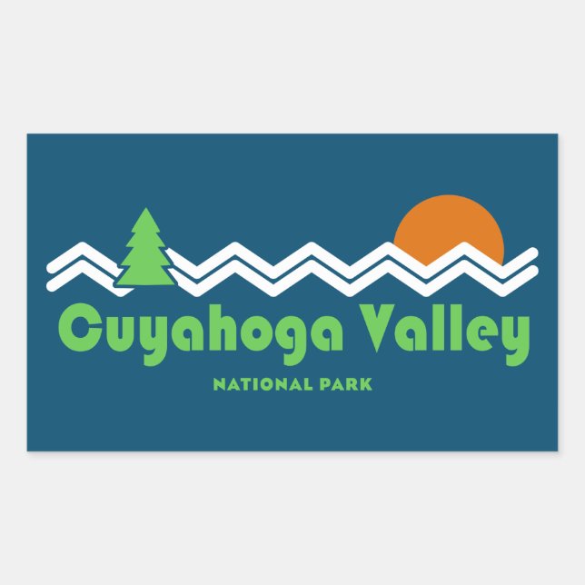 Cuyahoga Valley National Park Retro Rectangular Sticker (Front)