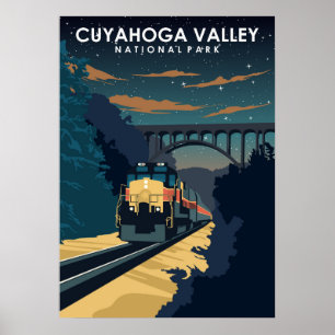 Cuyahoga Valley National park Vintage Travel Art Poster