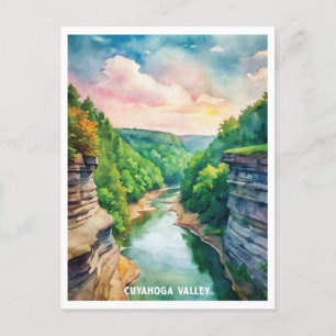 Cuyahoga Valley National Park Watercolor Painting Postcard