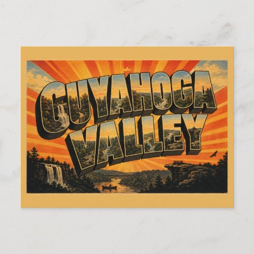 Cuyahoga Valley NP Waterfall Cliffs River Art Postcard