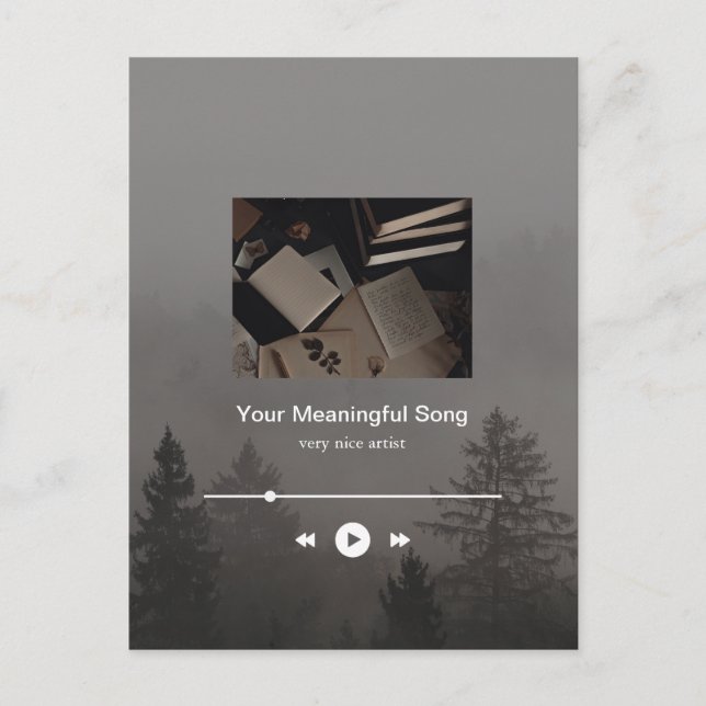 Cuztomizable moody Music Player Aesthetic Postcard (Front)