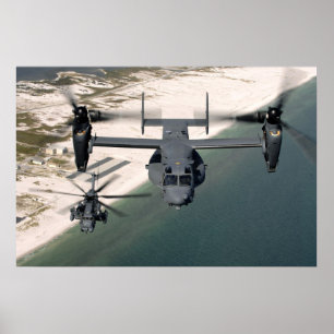 CV-22 Osprey and MH-53 Pave Low Aircraft Poster