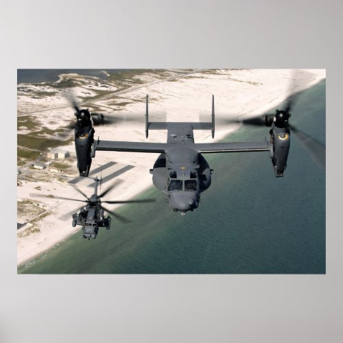 CV_22 Osprey and MH_53 Pave Low Aircraft Poster