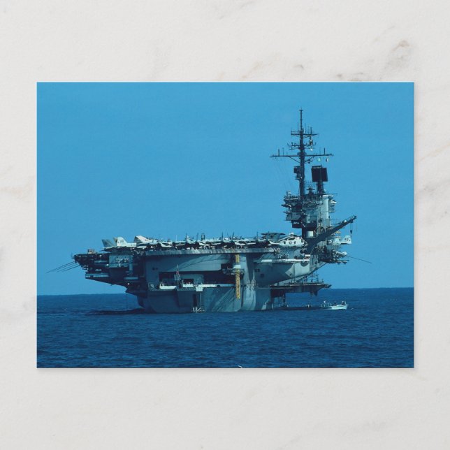 CV-66 "USS America" decommissioning in 1996, stern Postcard (Front)