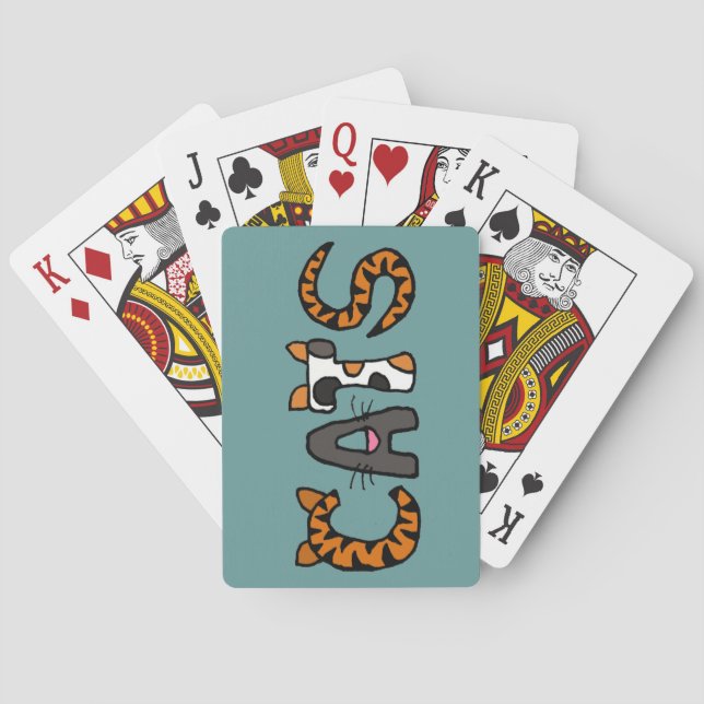 CV- Funny Cats Letters Playing Cards (Back)