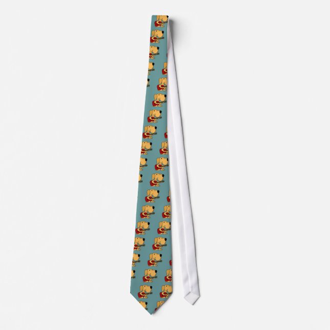 CV- Yellow Labrador Retriever Playing Guitar Tie (Front)