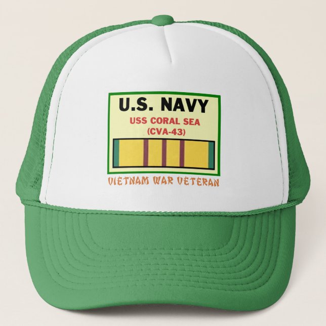 CVA-43 CORAL SEA VIETNAM WAR VET TRUCKER HAT (Front)