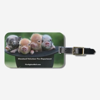 CVFD Pigs In A Hat Bag Tag
