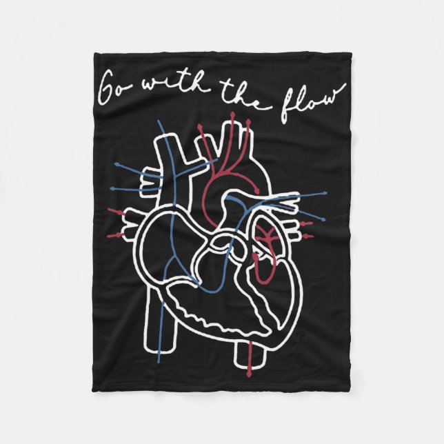 Cvicu Cardiac Nurse Anatomy Cardiology Human Heart Fleece Blanket (Front)