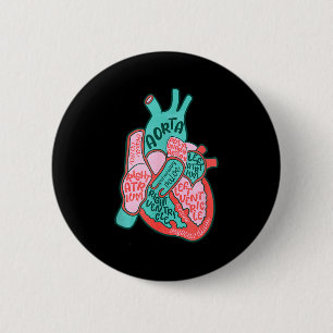 Cvicu Cardiac Nurse Human Heart Anatomy Cardiology Button