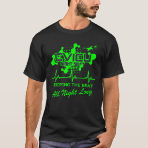 CVICU Night Shift Nurse Doctor Keeping The Beat Co T-Shirt