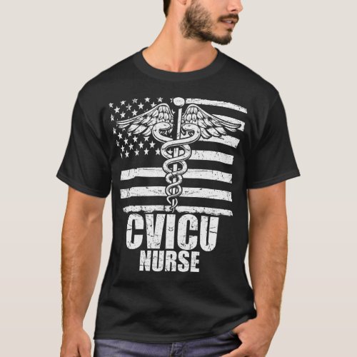 CVICU Nurse American Flag T_Shirt