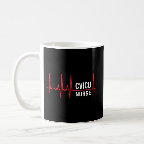 Cvicu Nurse Cardiovascular Icu Nurse Heartbeat Coffee Mug