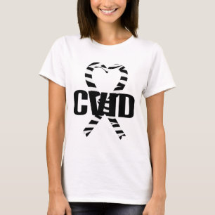 CVID Zebra Heart Ribbon Awareness T-shirt
