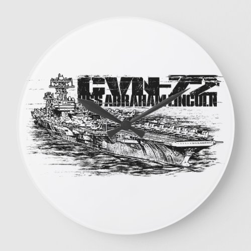 CVN_72 Abraham Lincoln Round Large Wall Clock