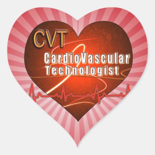 CVT HEART LOGO Cardiovascular Technologist Heart Sticker