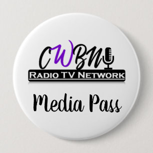 CWBN Radio Network Media Pass Pinback Button