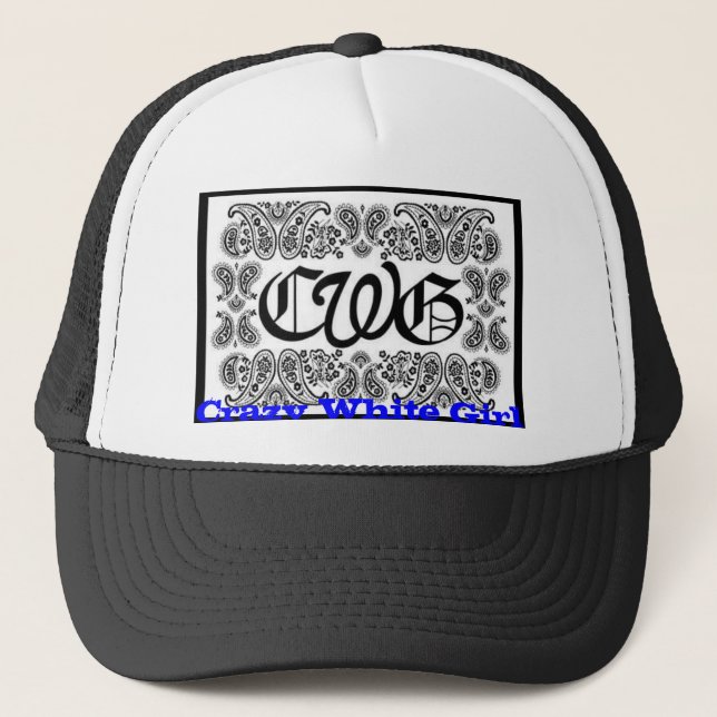 cwg, Crazy White Girl Trucker Hat (Front)